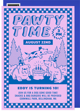 'Dog Pawty' Adult Birthday Invitation