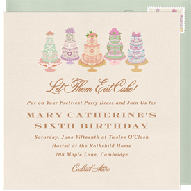 'Rococo Cakes' Kids Birthday Invitation