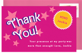 'Beloved Doll' Kids Birthday Thank You Note