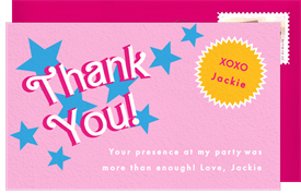'Beloved Doll' Kids Birthday Thank You Note