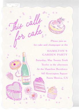 'Calls for Cake' Garden party Card