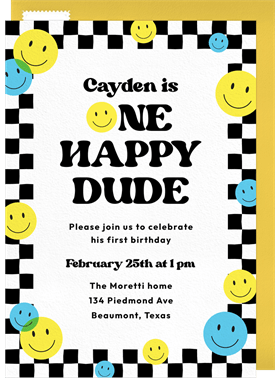 'Happy One' Kids Birthday Invitation