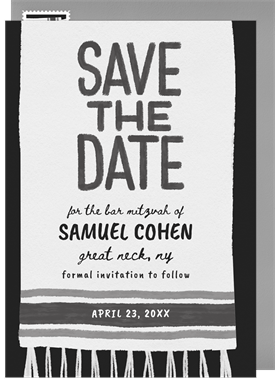 'Fringed Tallit' Bar Mitzvah Save the Date
