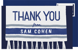 'Fringed Tallit' Bar Mitzvah Thank You Note