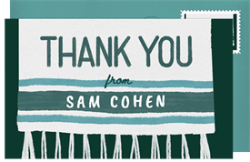 'Fringed Tallit' Bar Mitzvah Thank You Note