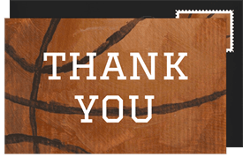 'Hand-painted Basketball' Kids Birthday Thank You Note