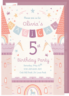 'Magical Castle' Kids Birthday Invitation