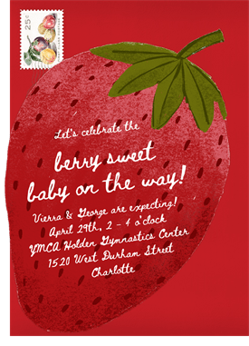 'Giant Strawberry' Baby Shower Invitation