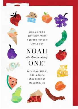 'Hungry Little One' Kids Birthday Invitation