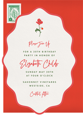 'Perfect Poppy' Adult Birthday Invitation