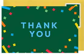 'Building Bricks Confetti' Kids Birthday Thank You Note