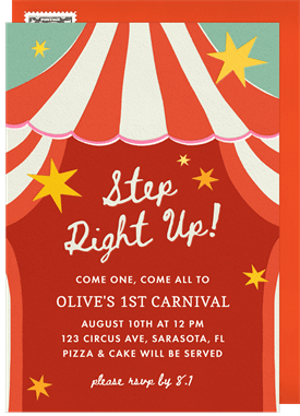 'Circus Tent' Kids Birthday Invitation