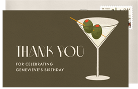 'Dirty Martini' Adult Birthday Thank You Note