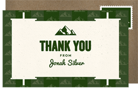 'Mountain Peak Motifs' Bar Mitzvah Thank You Note