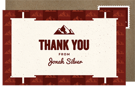 'Mountain Peak Motifs' Bar Mitzvah Thank You Note