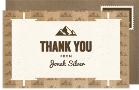 'Mountain Peak Motifs' Bar Mitzvah Thank You Note