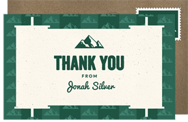 'Mountain Peak Motifs' Bar Mitzvah Thank You Note