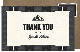 'Mountain Peak Motifs' Bar Mitzvah Thank You Note