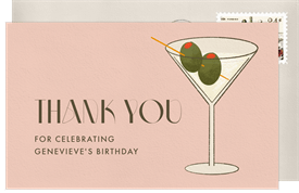 'Dirty Martini' Adult Birthday Thank You Note