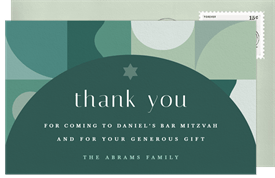'Mod Monochrome' Bar Mitzvah Thank You Note