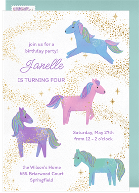 'Pony Magic' Kids Birthday Invitation