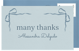 'Watercolor Ribbon Bow' Quinceañera Thank You Note