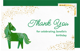 'Pony Magic' Kids Birthday Thank You Note