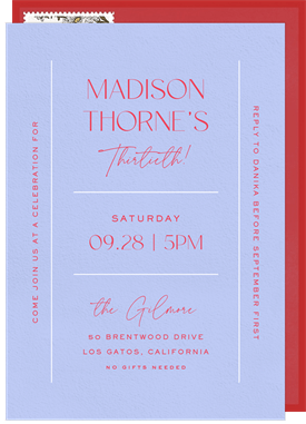 'Simple Linework' Adult Birthday Invitation