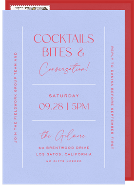 'Simple Linework' Happy Hour Invitation