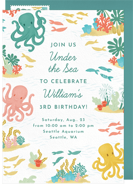 'Octopus Pals' Kids Birthday Invitation