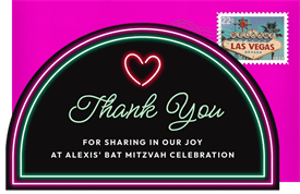 'Neon Signs' Bat Mitzvah Thank You Note