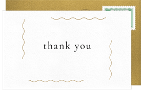 'Delicate Waves' Wedding Thank You Note
