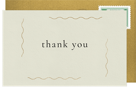 'Delicate Waves' Wedding Thank You Note