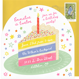 'Confetti Cake' Kids Birthday Invitation