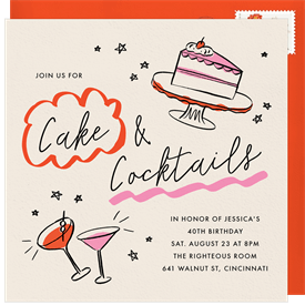 'Sweet and Spirited' Adult Birthday Invitation