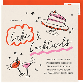 'Sweet and Spirited' Bachelorette Party Invitation