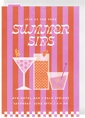 'Summer Sips' Summer Party Invitation