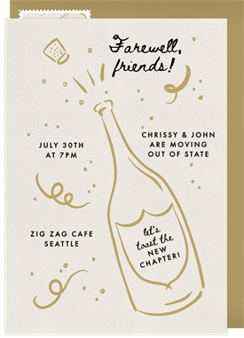 'Pop the Cork!' Going Away Party Invitation