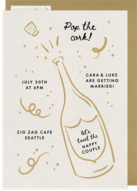 'Pop the Cork!' Party Invitation