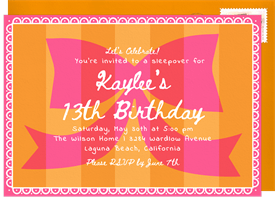 'Big Preppy Bow' Kids Birthday Invitation