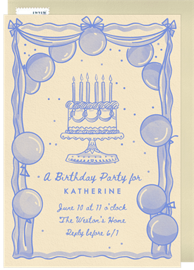 'Classic Decorations' Adult Birthday Invitation