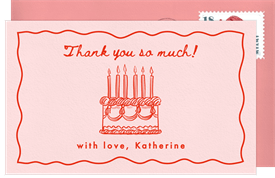 'Classic Decorations' Adult Birthday Thank You Note