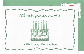'Classic Decorations' Adult Birthday Thank You Note
