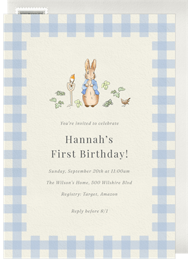 'Iconic Rabbit' Kids Birthday Invitation
