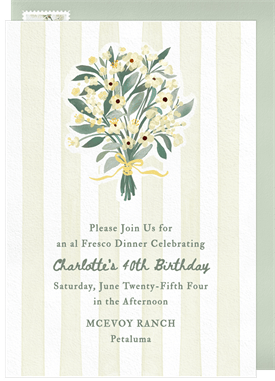 'Fresh Floral Bouquet' Adult Birthday Invitation