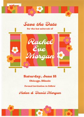 'Retro Torah' Bat Mitzvah Save the Date