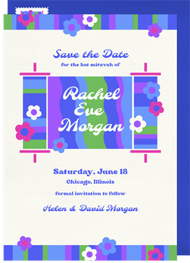 'Retro Torah' Bat Mitzvah Save the Date