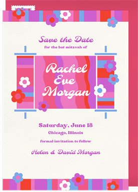 'Retro Torah' Bat Mitzvah Save the Date