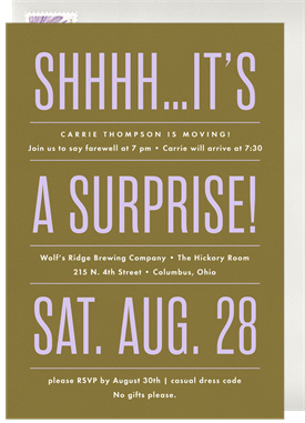 'Colorblock Type' Going Away Party Invitation