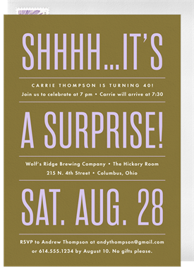 'Colorblock Type' Adult Birthday Invitation